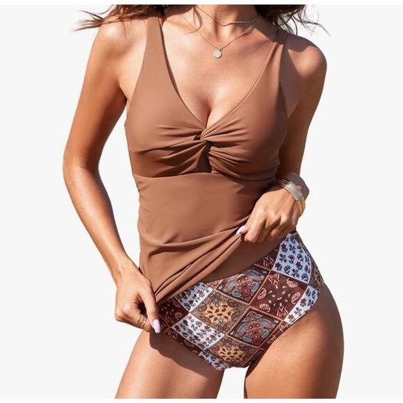 Zaful Size Medium Brown Multicolored Bikini Bottoms - Picture 5 of 5